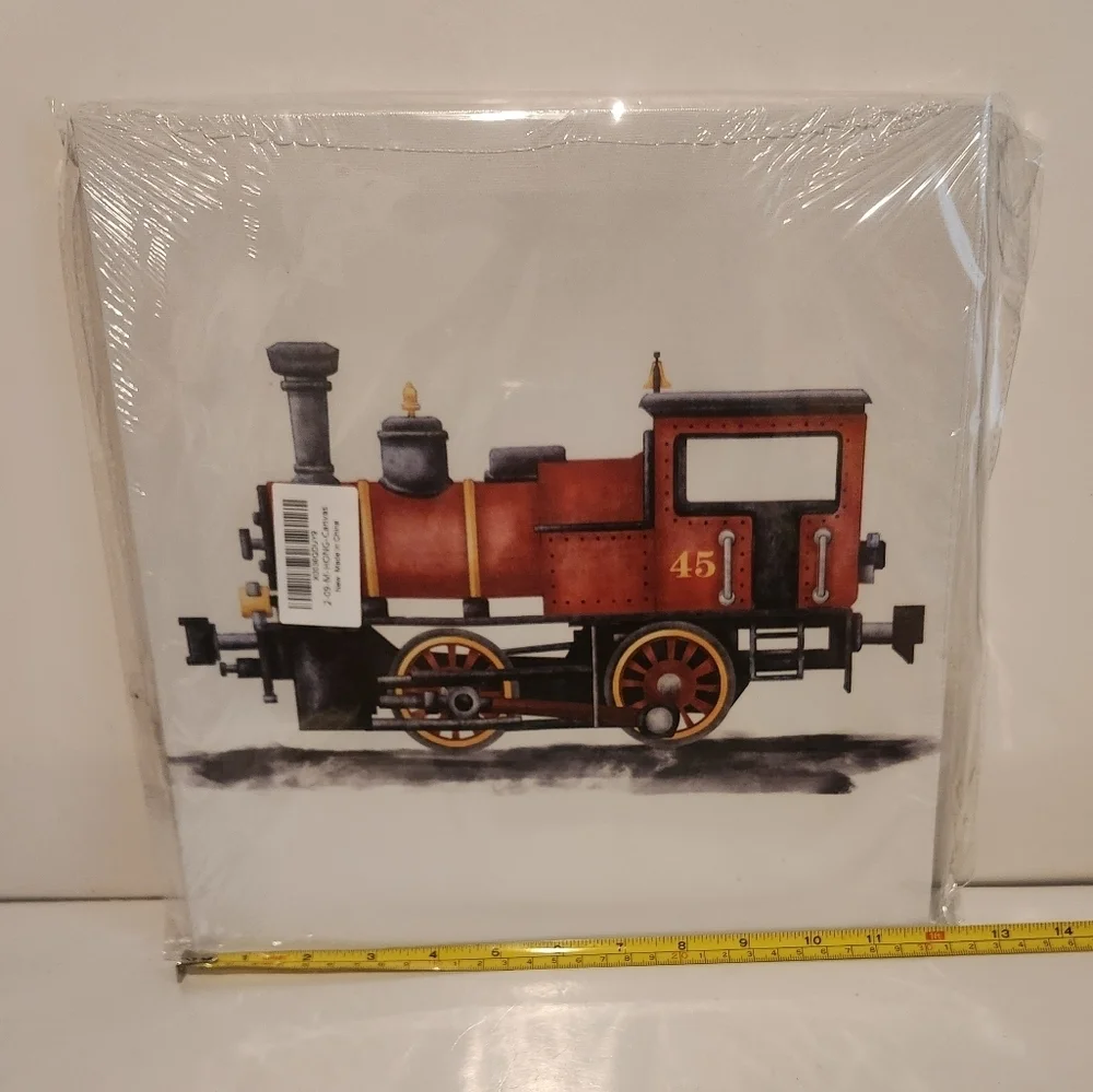 Brand New 12” x 12” Canvas Red Train Wall Art